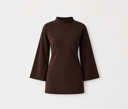 Wide Sleeve Top brun