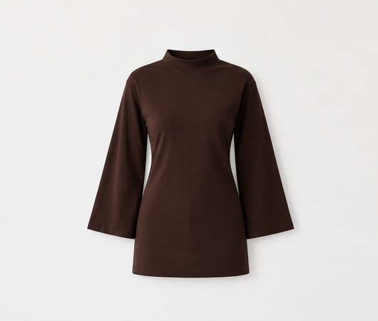 Wide Sleeve Top brun